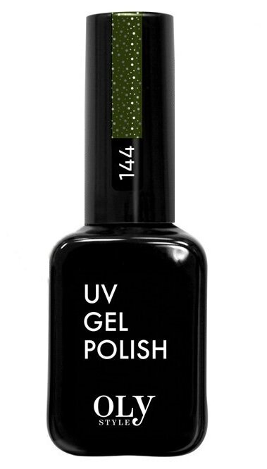 Olystyle гель-лак для ногтей UV Gel Polish, 10 мл, 144 мерцающий золотистый зеленый