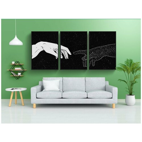 фото Набор модулных постеров для интерьера "трогать, руки, вселенная" 60x90 см. в тубусе, без рамки lotsprints