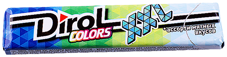 DIROL COLORS XXL ассорти мятных вкусов – жевательная резинка без сахара 19Г - фотография № 5