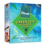 Чай зеленый Dilmah Green tea with lemon and lime в пакетиках - изображение
