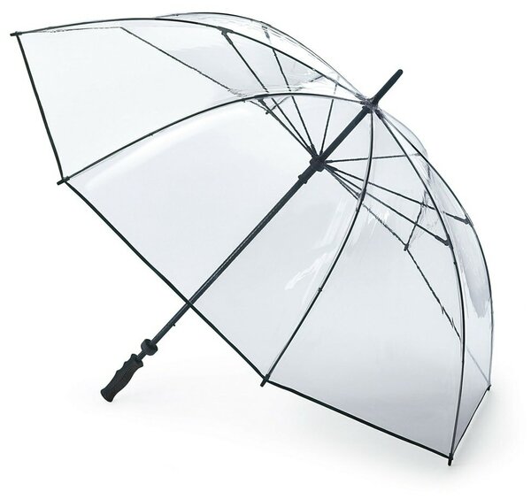 Зонт-трость FULTON, механика, купол 128 см., 8 спиц, система «антиветер», прозрачный