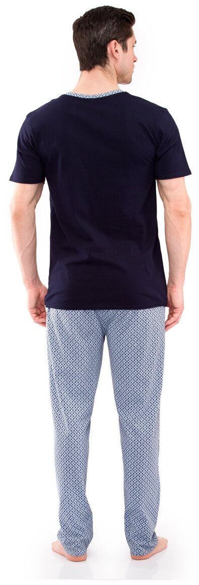 Пижама N.O.A., футболка, брюки, без карманов, размер 48, голубой - фотография № 4