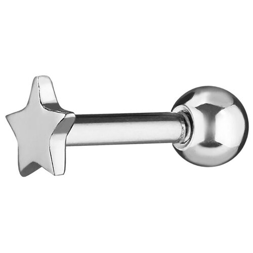 Штанга Звездочка без камней из серебра PA123-01