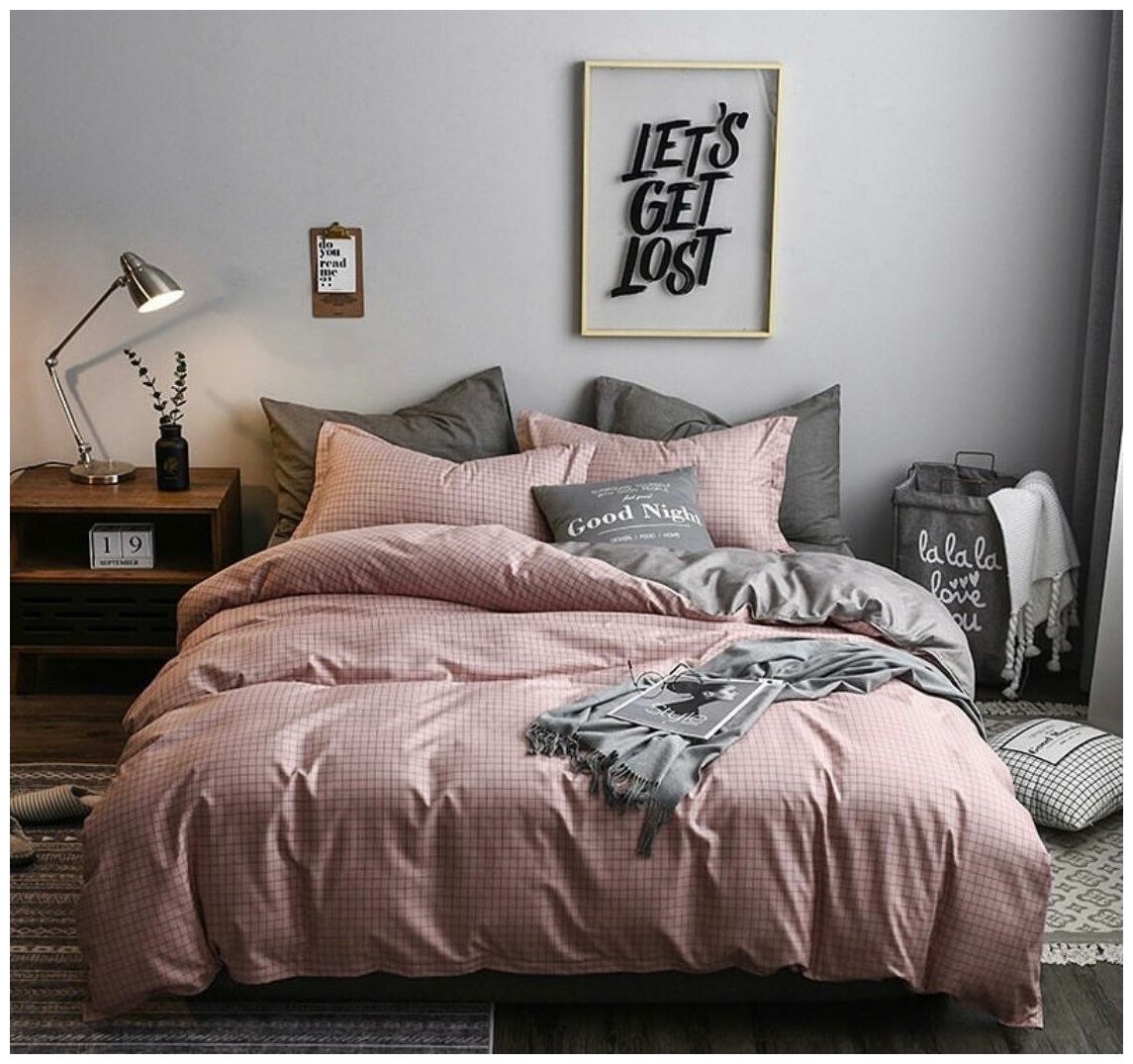 Комплект постельного белья Mency 2.0-двуспальный простынь на резинке по кругу House - фотография № 1