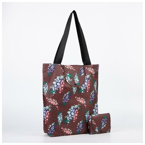 фото Сумка складная, отдел на кнопке, водонепроницаемая, цвет коричневый noname