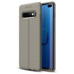 Чехол-накладка Litchi Grain для Samsung Galaxy S10+ (Plus) (серый) - изображение