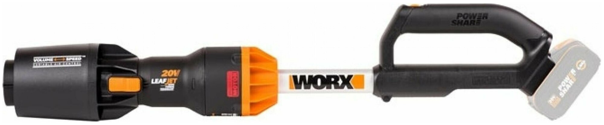 Аккумуляторная бесщеточная воздуходувка WORX 20 В WG543E.9 подарок на день рождения мужчине, любимому, папе, дедушке, парню - фотография № 1