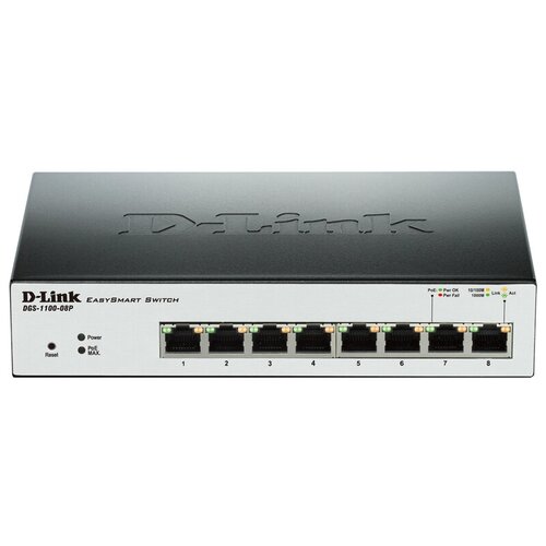 Коммутатор switch D-link DGS-1100-08PB1A управляемый 890300₽