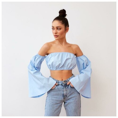 фото Mist топ с открытыми плечами mist, р. 40-42, голубой