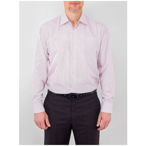 фото Рубашка мужская длинный рукав greg 165/319/1236/1, прямой силуэт / сlassic fit, цвет бежевый, рост 174-184, размер ворота 45