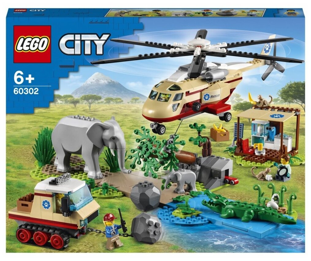 Конструктор LEGO City Wildlife 60302 Операция по спасению зверей, 525 дет.