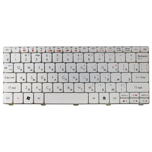 Клавиатура для ноутбука Acer Aspire One 521 AO532H D255 D260 D270 NAV50 PAV80 Happy Happy2 белая 910₽