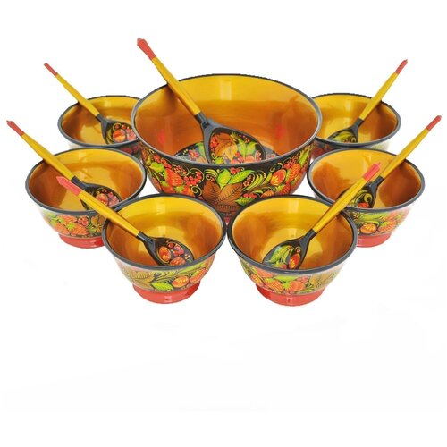 фото Набор для ягод 14 предметов. хохлома русь великая