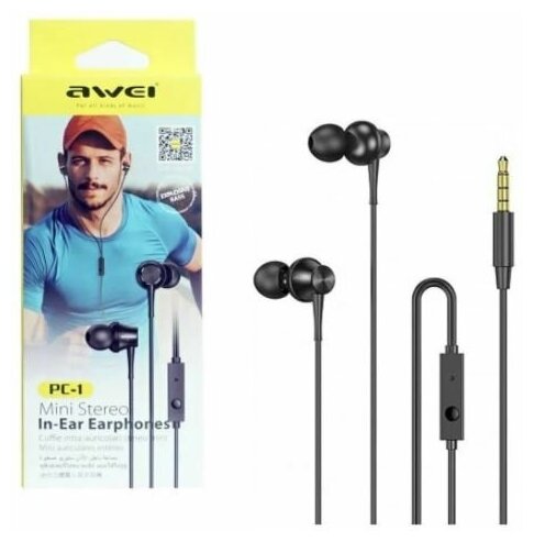 Наушники Awei PC-1 черные с микрофоном