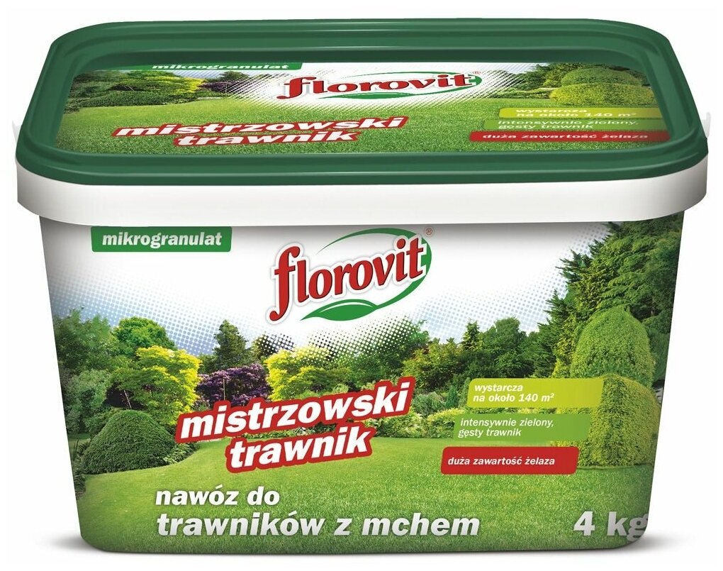 Удобрение "Florovit" гранулированное для газонов с большим содержанием железа 4кг - фотография № 1