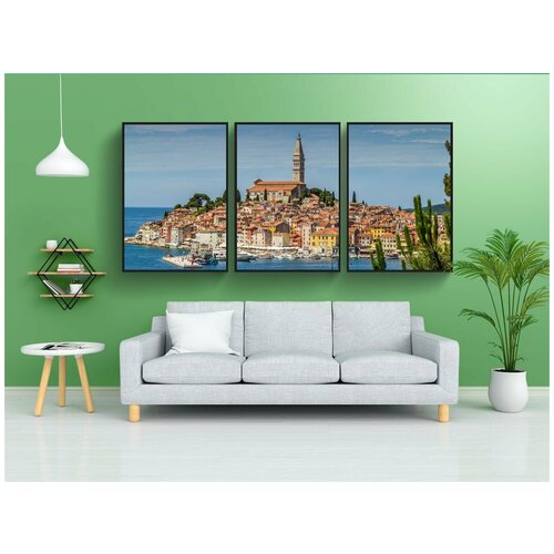 фото Набор модулных постеров для интерьера "ровинь, хорватия, море" 60x90 см. в тубусе, без рамки lotsprints