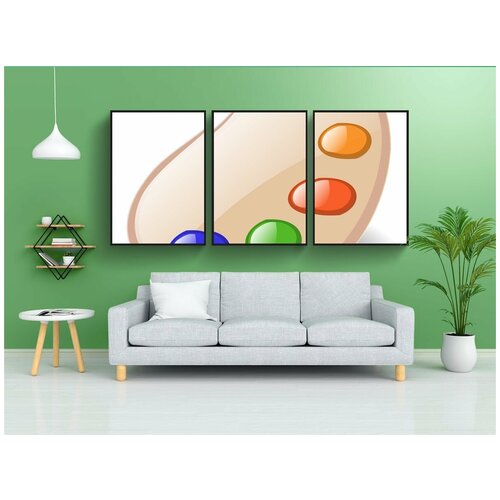 фото Набор модулных постеров для интерьера "палитра, краски, цвета" 60x90 см. в тубусе, без рамки lotsprints