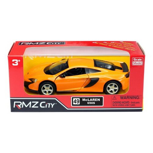 Машинка металлическая RMZ City 1:32 McLaren 650S, инерционная, 2 цвета (желтый, синий) - Uni-Fortune [554992M(B)] машинка металлическая uni fortune rmz city 1 32 porsche cayenne turbo инерционная красный матовый цвет