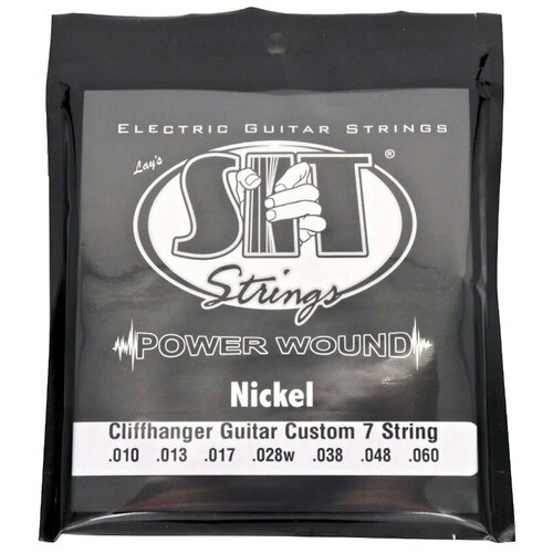 струны для бас гитары sit strings nr40100l powerwound nickel custom light 40 100 Аксессуар к музыкальному оборудованию SIT-Strings для 7-семиструнной электрогитары S71060, Powerwound Nickel Custom Light