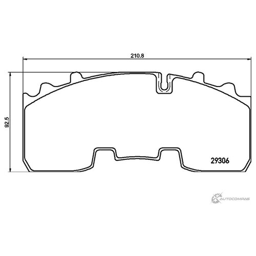 Колодки тормозные BPW дисковые с выточкой под датчик АБС, KNORR SB3745 211x93x30 4шт DON DON CVP092K