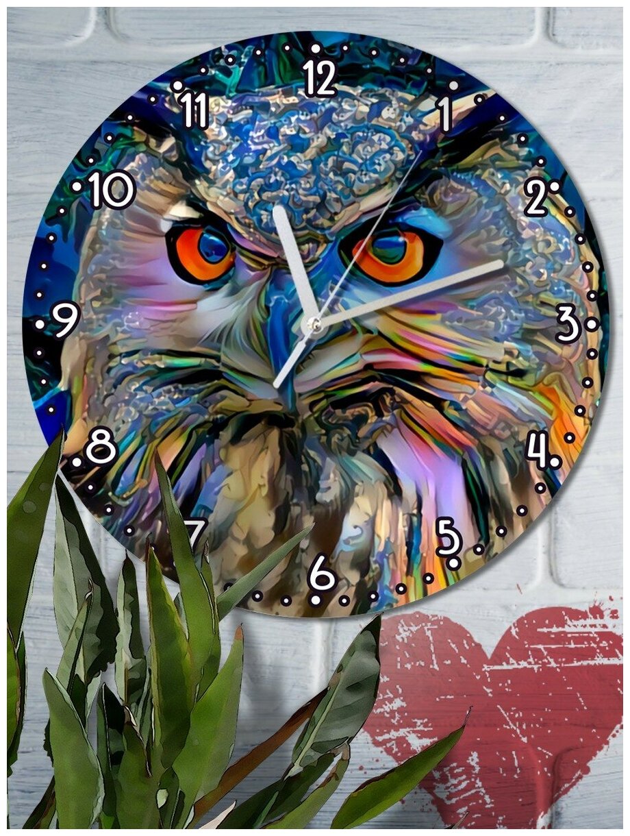 Настенные часы УФ животные (сова, филин, птица) - 1036