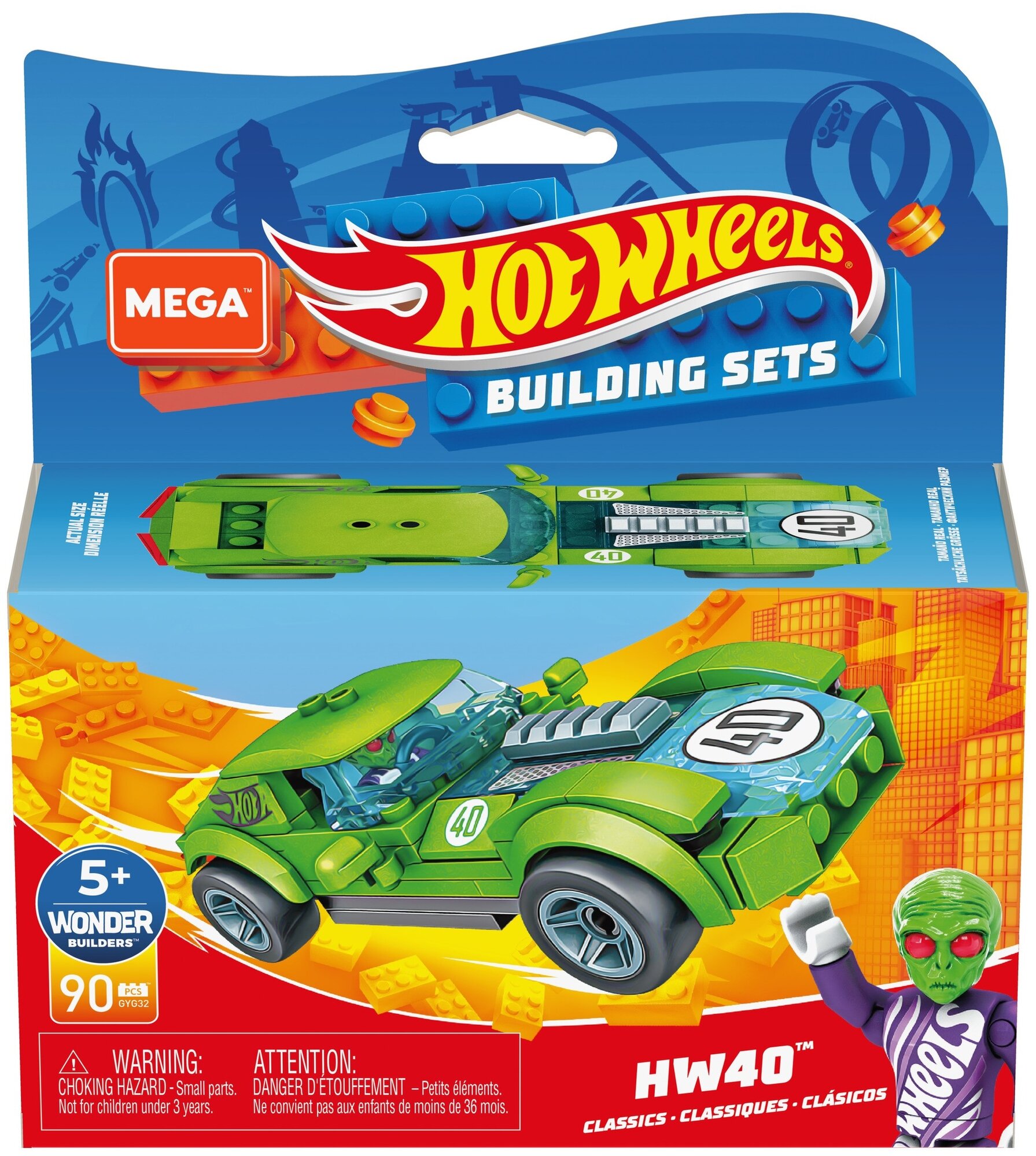 Mega Construx Конструктор Hot Wheels Машинка гоночная HW40 90 дет. GYG32/GVM28