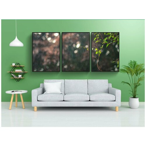 фото Набор модулных постеров для интерьера "дождь, фото, размытие" 60x90 см. в тубусе, без рамки lotsprints