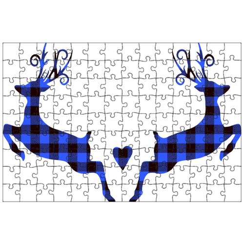 фото Магнитный пазл 27x18см."буффало плед олень, олень, рождество" на холодильник lotsprints