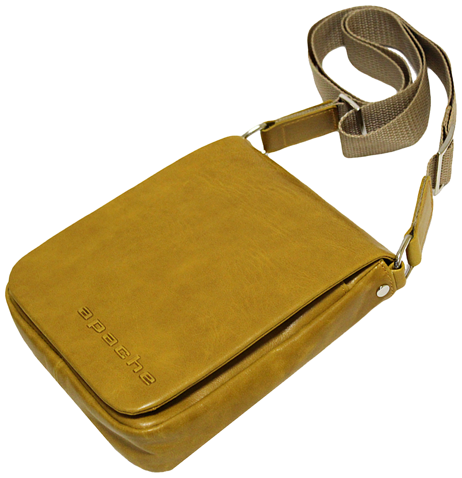 Мужская сумка планшет кожаная табачно-желтая СМ-7013 Apache 