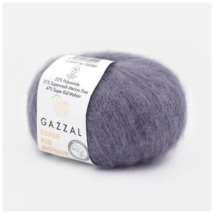 Фото Пряжа Gazzal Super Kid Mohair (Супер Кид Мохер) 64411 серо-голубой 31% шерсть мериноса, 47% супер кид мохер, 22% полиамид 25г 237м 6шт