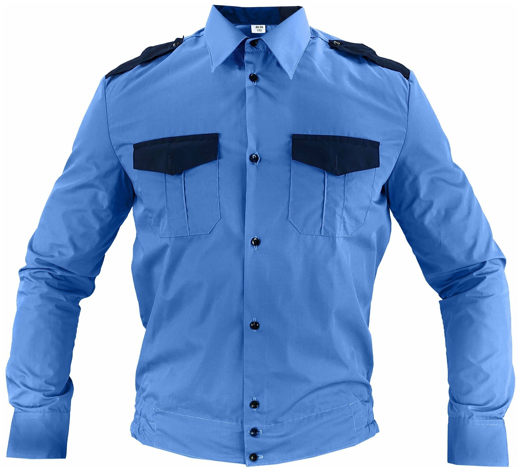 Рубашка охрана синяя длинный рукав (48 / 170 - 176)