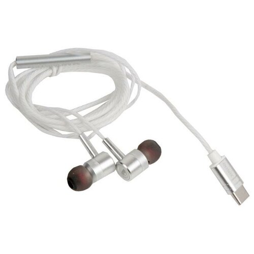 Наушники REMAX MONSTER RM-598a Metal Wired Earphone микрофон подключение Type-C серебристый 122400₽
