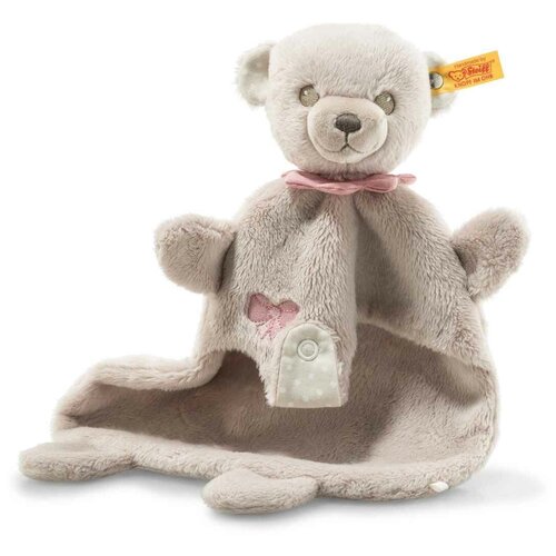 фото Мягкая игрушка steiff hello baby lea teddy bear comforter in gift box (штайф мишка лея комфортер в коробке 28 см)