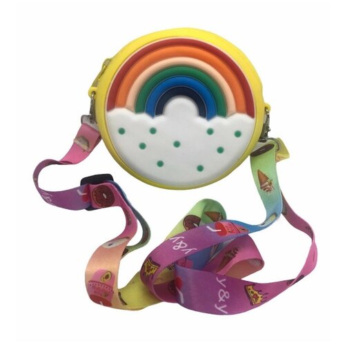 фото Сумка детская кросс-боди / детский кошелёк радуга желтый zuzu kids