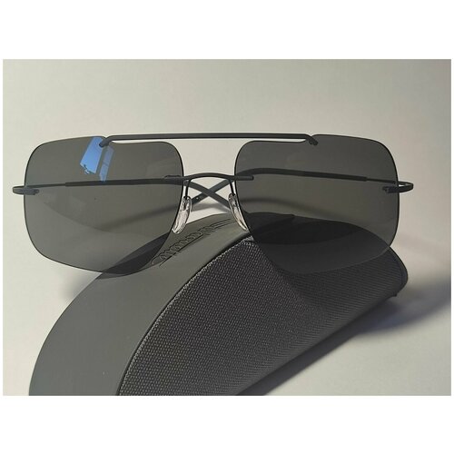 Солнцезащитные очки Silhouette, прямоугольные, ударопрочные, с защитой от УФ, поляризационные, устойчивые к появлению царапин, для мужчин, серый
