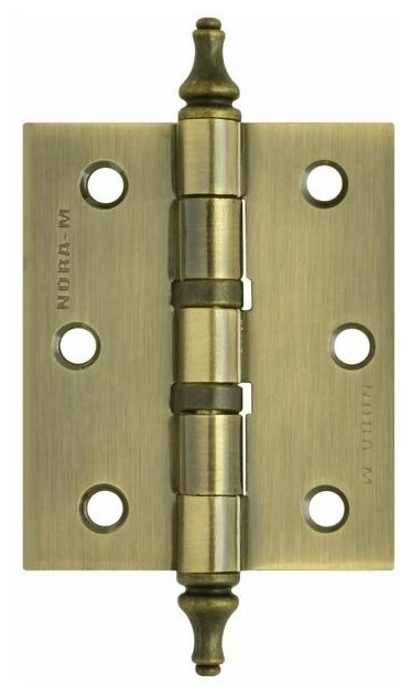 Петли дверные 2 шт. Нора-М 3"-2ВВ-CHP универсальные (75х63х2,5) - Старая бронза