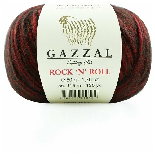 Пряжа GAZZAL ROCK N ROLL / 12833 красный,10, шт. в упаковке