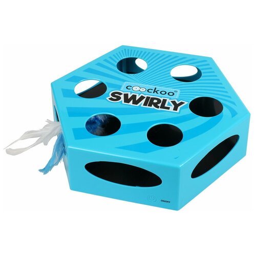 Интерактивная игрушка для кошек EBI SWIRLY, голубая, 20.4x6.8x23см (Бельгия) ebi игрушка для кошек интерактивная мяч светящийся розовая 3 5см нидерланды