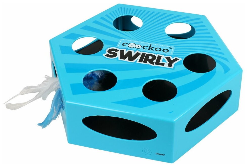 Интерактивная игрушка для кошек EBI "SWIRLY", голубая, 20.4x6.8x23см (Бельгия)