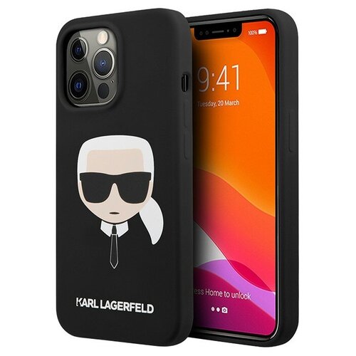 Чехол Karl Lagerfeld Liquid silicone Karl's Head для iPhone 13 Pro, черный