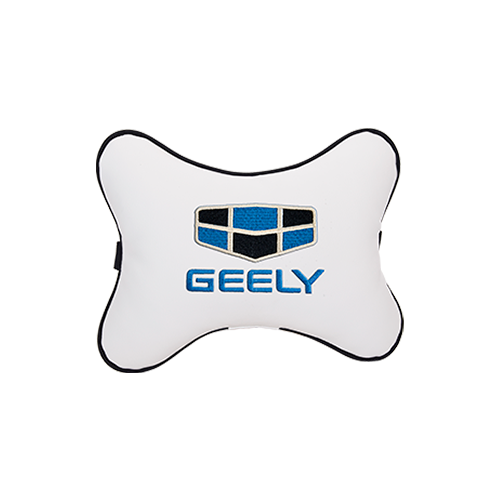 фото Подушка на подголовник экокожа milk с логотипом автомобиля geely vital technologies