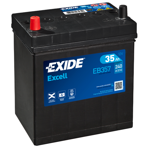 АКБ EXIDE Excell 12V 35Ah 240A 187x127x220 /+-/ EXIDE EB357 1шт.