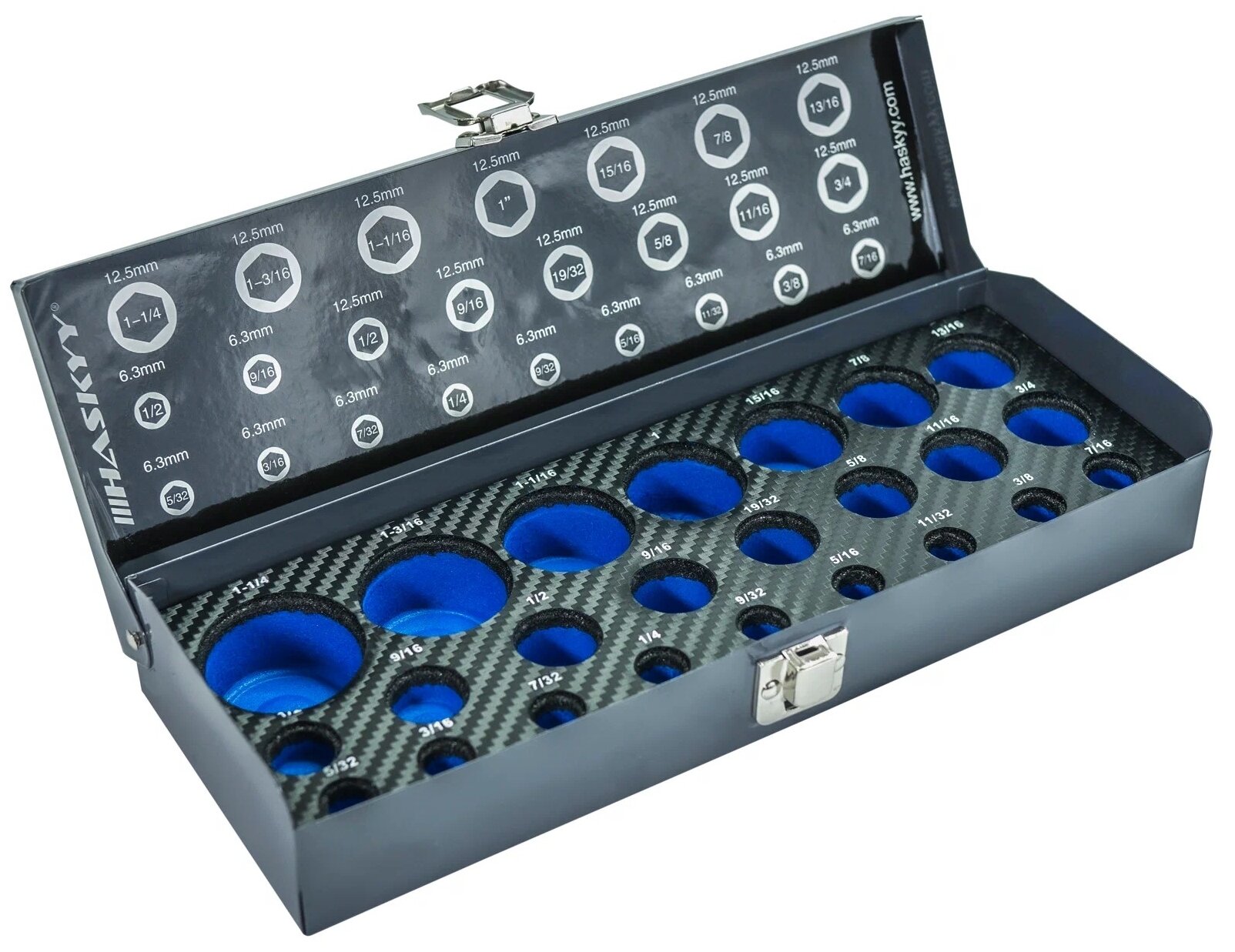 HASKYY CZSS24T-15 - Набор дюймовых головок 5/32"- 1-1/4" (24 предмета ...