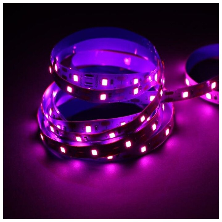 Фитолента светодиодная Luazon, 5 В, SMD5050, 2 м, IP20, 10.3Вт, 60 LED/м, USB, мультиспектр. - фотография № 1