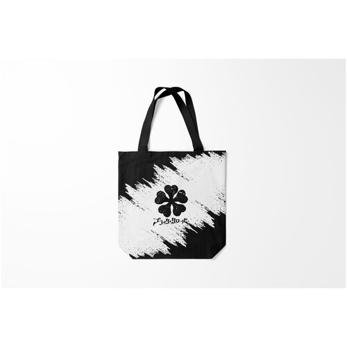 фото Сумка-шоппер / 40х40 см / аниме / черный клевер с белой полосой burnettie