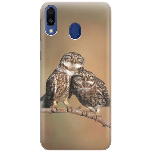 фото Gosso ультратонкий силиконовый чехол-накладка для samsung galaxy m20 с принтом "пара совушек"