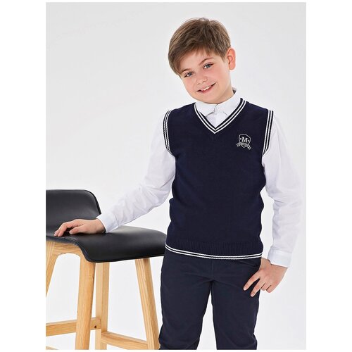 фото Жилет для мальчика me&we цв. синий р. 152 me & we