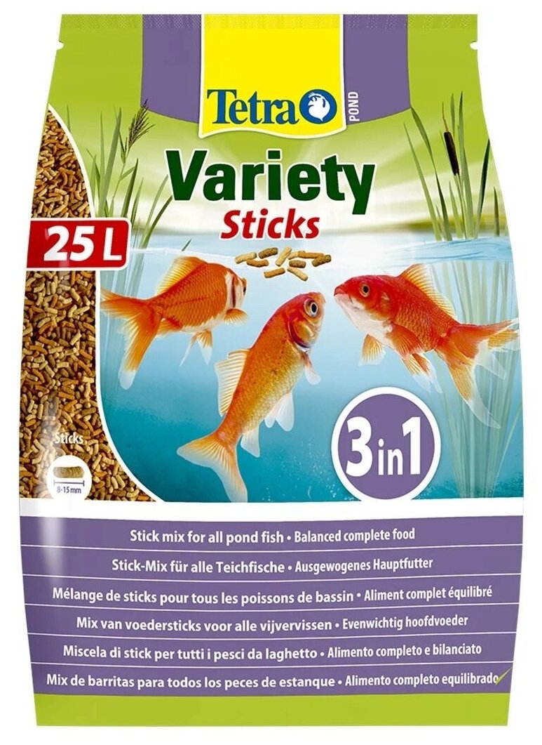 Tetra Pond Variety sticks 25 л. (смесь из 3-х видов палочек)