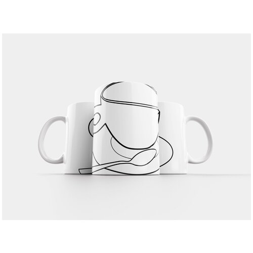 фото Кружка "кофе, наклейка, контур" 320 мл lotsprints