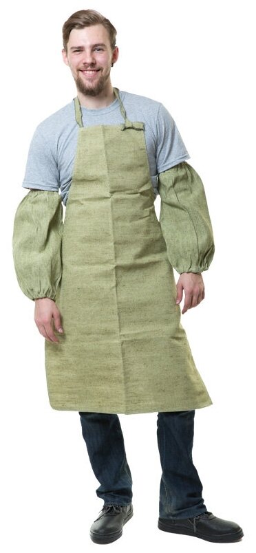 фото Фартук брезентовый с грудкой 420 пл. для защиты от пыли, брызг и грязи.
